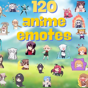 120 Anime meme animierte Emote Pack für Youtube, Twitch, Discord, Tiktok, Emotes zum Streamen, Twitch Emote Pack