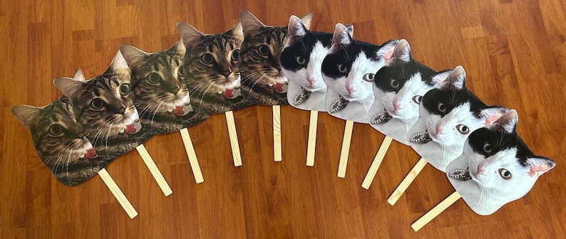 Face on a stick, Cat Wedding, Wedding favors, Wedding Photo Booth Props, Face on a stick, Custom Head Photobooth prop, pet head cutout image 17