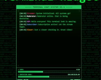 Widget de chat de Twitch de Terminal Hacker: Superposición de transmisión retro para StreamElements