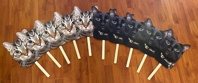 Face on a stick, Cat Wedding, Wedding favors, Wedding Photo Booth Props, Face on a stick, Custom Head Photobooth prop, pet head cutout image 18