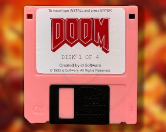 Retro Floppy Disks With Doom and Wolfenstein Labels - Etsy