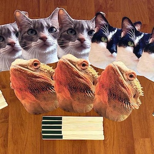 Face on a stick, Cat Wedding, Wedding favors, Wedding Photo Booth Props, Face on a stick, Custom Head Photobooth prop, pet head cutout image 16