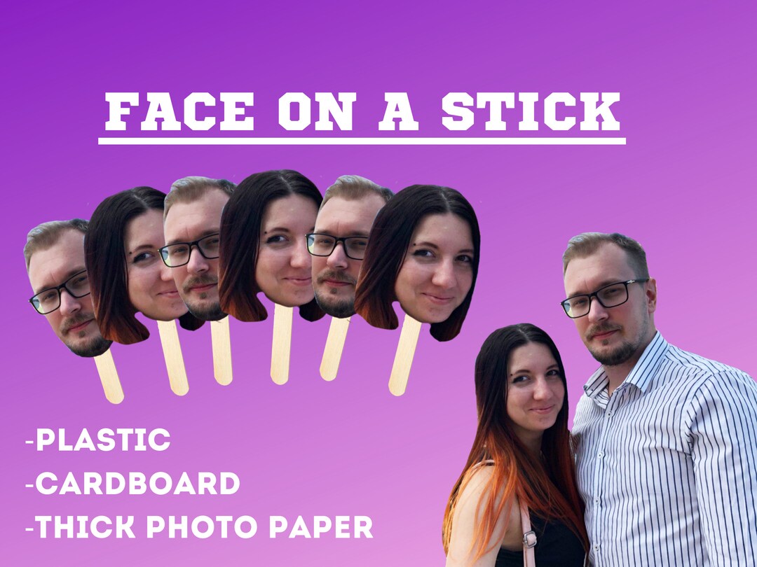 Bachelorette Prop, Face Cut Out, Face on a Stick for Party, Friends