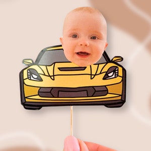 Formula One Toppers Face Racing Car Party Car Cupcake Topper Custom Photo Race Cupcake Topper Speedway photo face  personalized