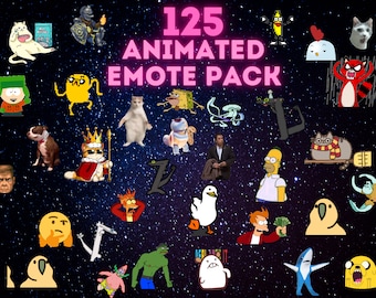 125 meme animated emote pack for youtube, twitch, discord, tiktok, emothes for streaming, memes twitch emote pack