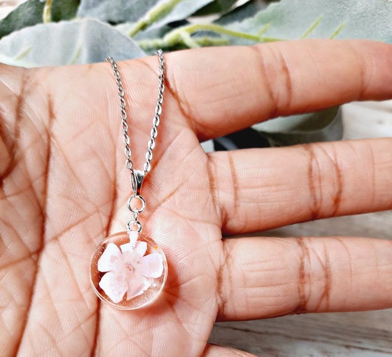 Real Flower Necklace Aesthetic Necklace Botanical Necklace