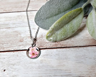 Aesthetic Necklace - Botanical Necklace , Real Flower Necklace