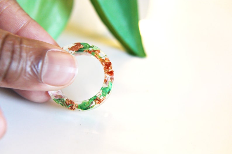 Spring ring / resin ring / Four seasons / Pressed flower art / botanical jewelry / christmas gift image 7