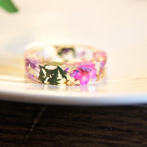 Spring ring / resin ring / Four seasons / Pressed flower art / botanical jewelry / christmas gift image 9