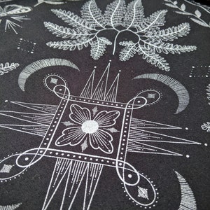 FERN MAGIC Bandana - silver on black