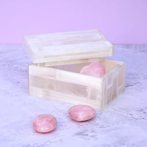 Seleniet sieradendoos, wit, wordt geleverd in geschenkverpakking, tarotkristallen, zeldzame vondst, vintage woondecoratie