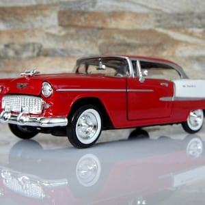 Chevy Belair 1955, Model car, 1/24 diecast car, 1/24 scale model car, vintage diecast model car, Die cast car, Fully openable model car
