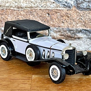 1928 Mercedes SS Coupe, Vintage diecast car, Model car, metal car model, classic car, die cast car, collection item, Mercedes Benz Diecast