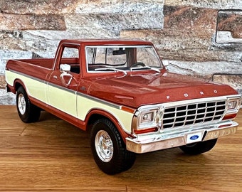 Ford F150 Pickup 1979 / Coche modelo clásico / Coche modelo a escala 1/20 / Camión modelo en fundición a presión / Ford F 150 / Edición especial / Años 70 / Camioneta en fundición a presión
