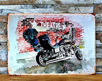 Poster vintage / Poster in legno / Poster moto / Poster retrò