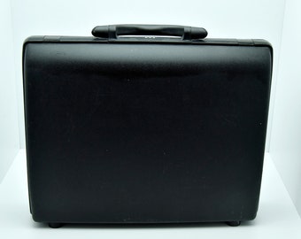 Vintage Black Hard Case Locking, Carlton Briefcase, Vintage Hard Side Briefcase, Carlton