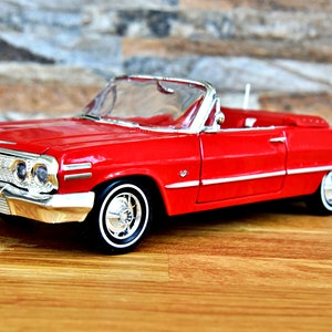 Chevrolet Impala 1963, 1/24 diecast car, 1/24 scale model car, vintage model car 1/24, car model metal, 1/24 item, Diecast collection