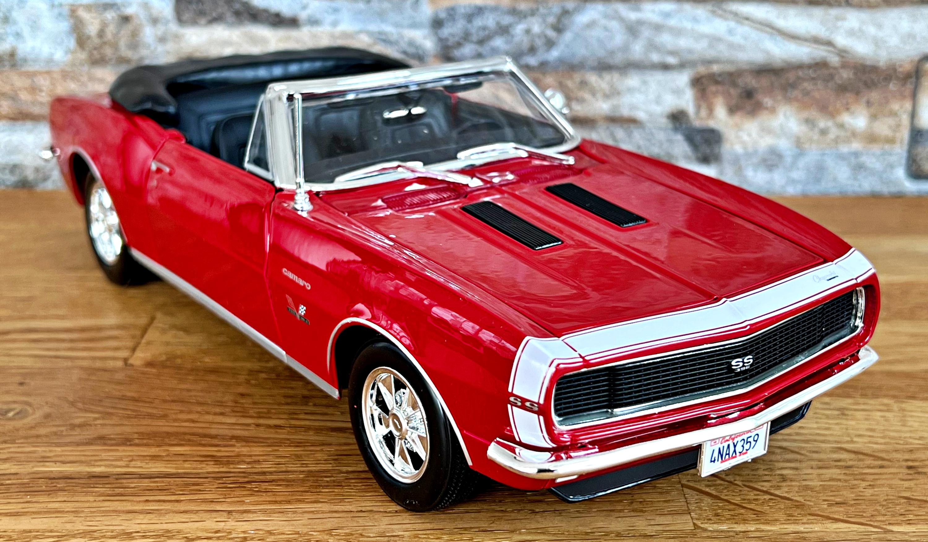 Maisto 1/18 1967 Chevrolet Camaro Cabriolet RS/SS 396 - Rouge, Sous Boîte