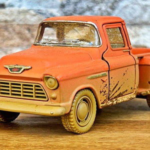 Chevy Stepside 3100 Pickup 1955, model truck, 1/32 diecast car, 1/32 scale model car, Chevy truck, car model metal, diecast truck, 1950&#39;s