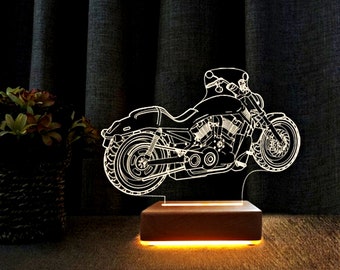 Lampe 3D Fan Moto Honda Pan European 16 Couleurs Personnalisable - Veilleuse Moto Avec Nom Ou Message