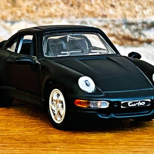 Porsche Turbo , model car, scale 1/43,  1/43 diecast collectible item, 1:43 diecast car, Porsche, Matte Black