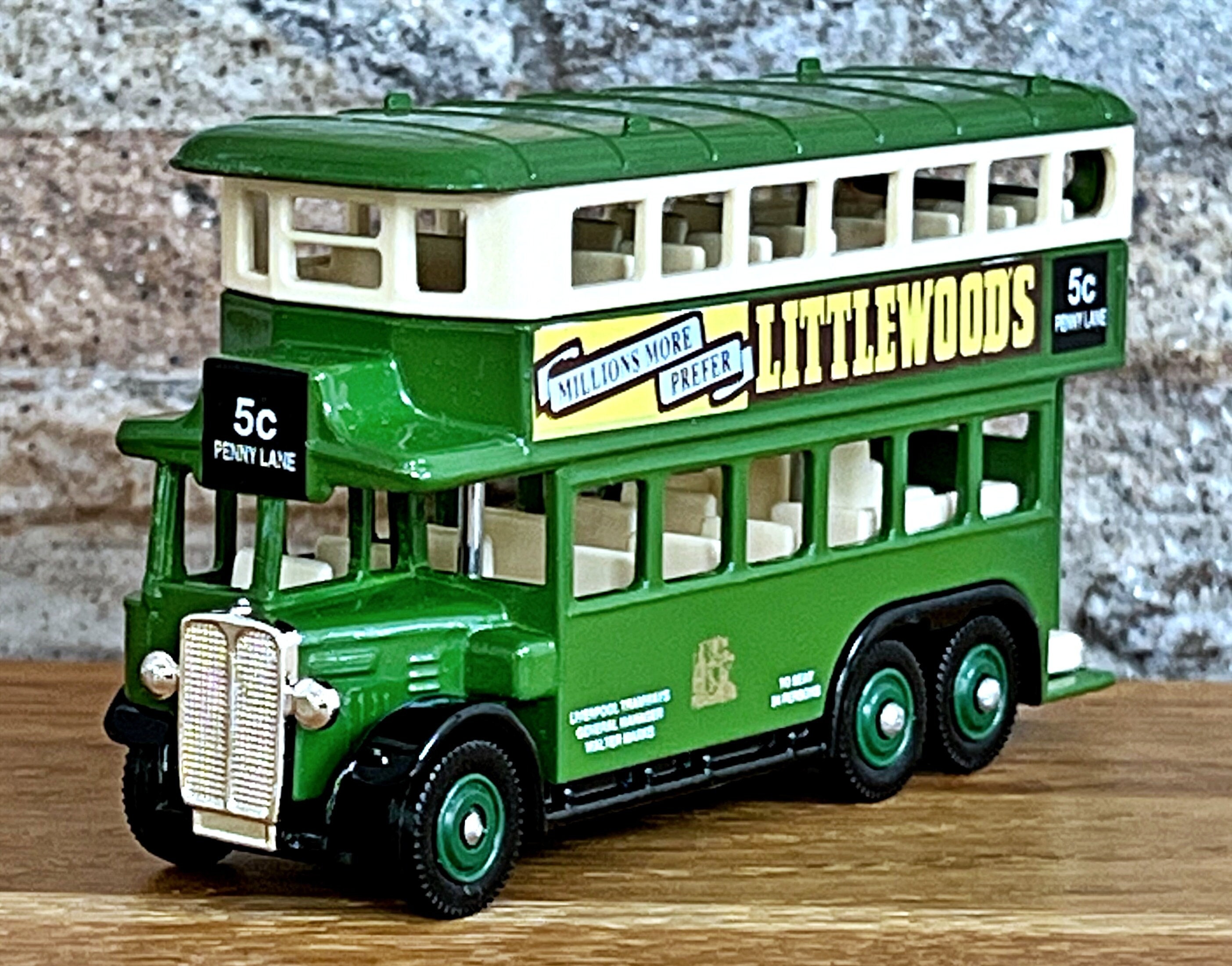 1931 AEC Renown Double Deck Bus, Vintage Diecast Bus, Model Bus