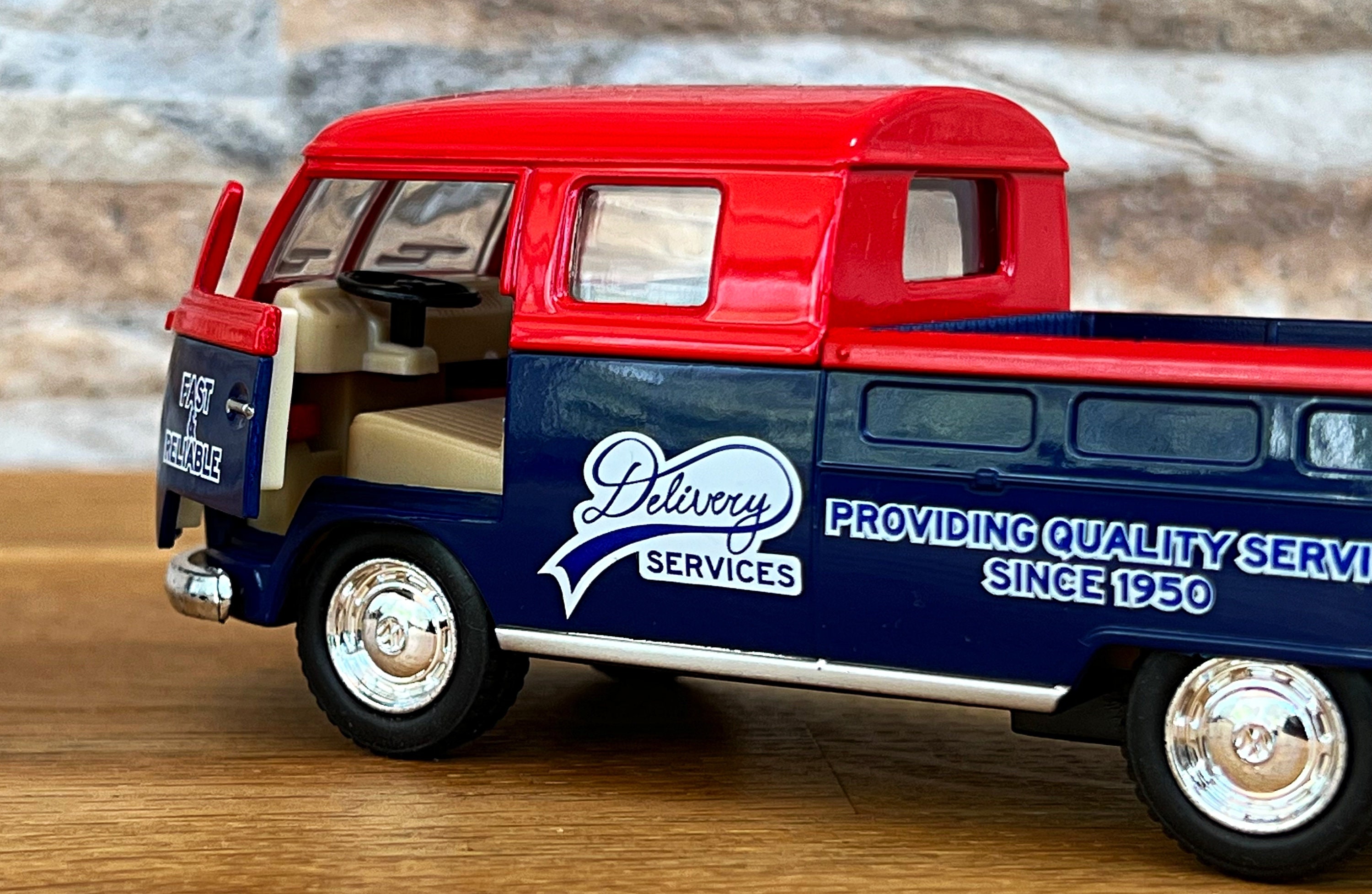 Volkswagen Bus Double Cab Pickup 1963, Model Car, Diecast Car, 1