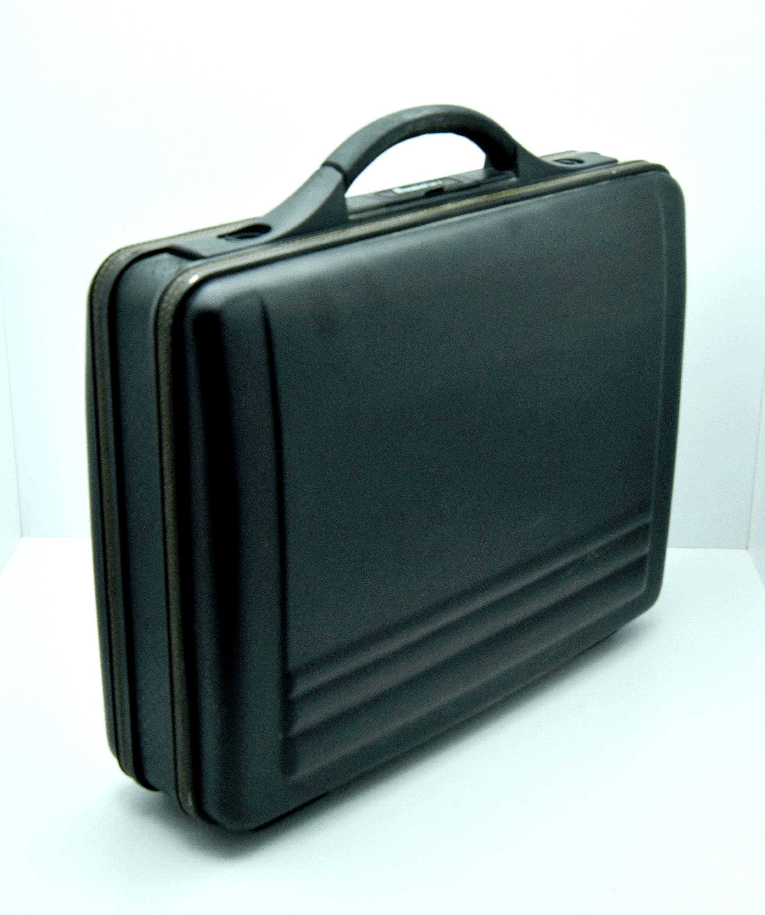Vintage Black Hard Case Locking Briefcase Vintage Hard Sided Etsy