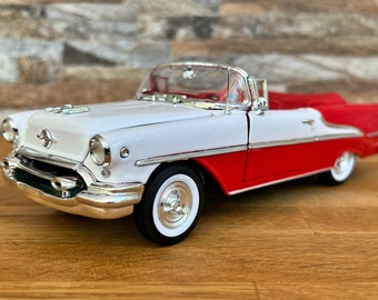 Oldsmobile Super 88 1955, coche modelo vintage, coche de fundición a presión, coche modelo a escala 1/24, coche modelo de fundición a presión, coche coleccionable, años 50, Oldsmobile