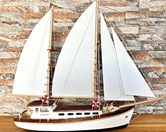 ブルーノーズ スクーナー 木製帆船 96 cm - 木製模型セーリングヨット