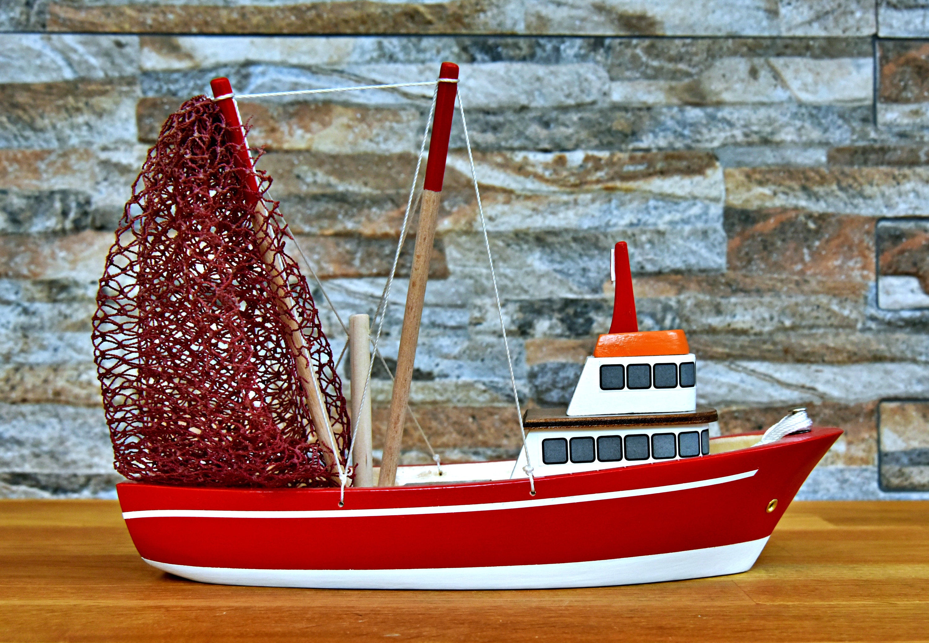Handmade Wooden Ship Model Fishing Boat Model Ship Etsy