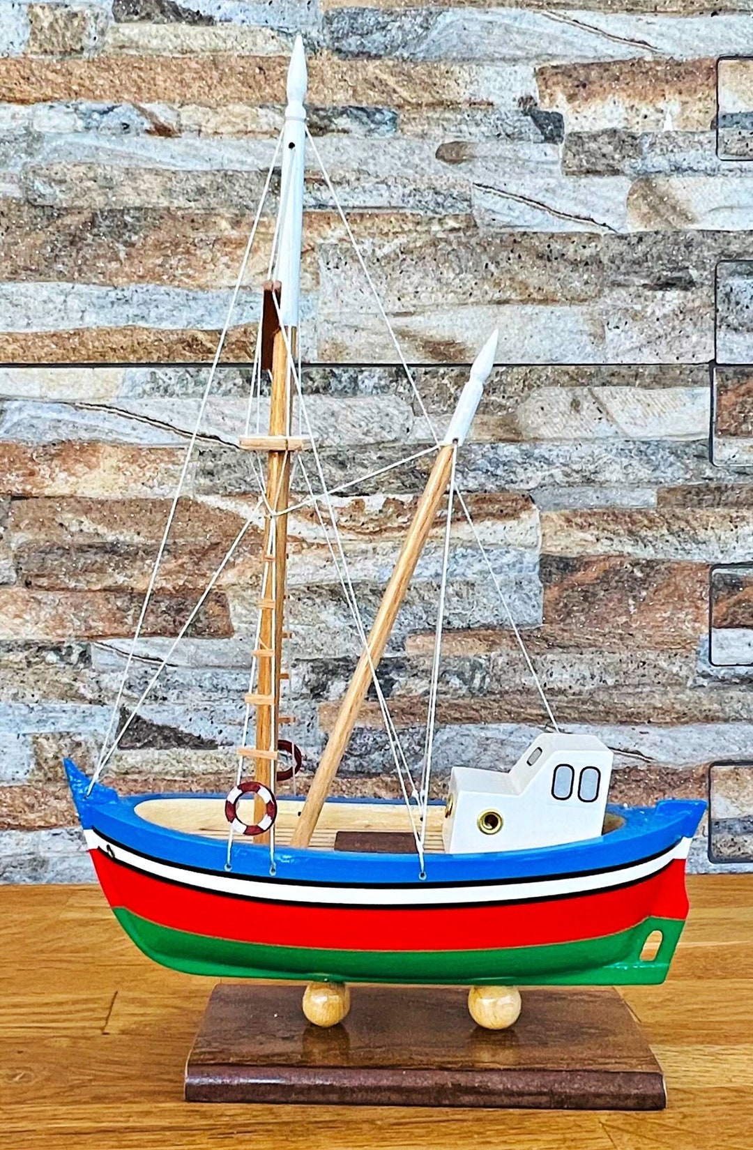 Handmade, Wooden Ship Model Fishing Boat, Wood Boat Model Etsy