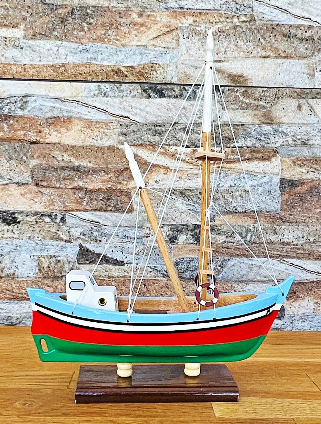 Handmade, Wooden Ship Model Fishing Boat, Wood Boat Model - Etsy