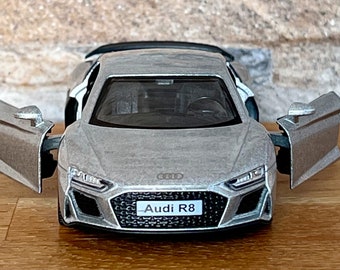 Red Licensed Audi R8 1/43 Diecast Model - Custom Name Toy Car for