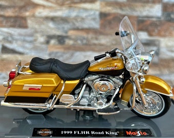 Harley Davidson 1999 FLHR Road King, modèle réduit de moto à l'échelle 1/18, moulé sous pression au 1/18, modèle réduit de moto en métal, Harley Road King