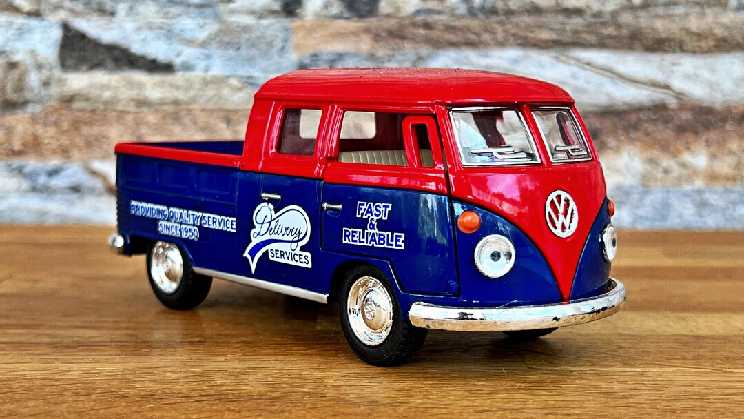 Volkswagen Bus Double Cab Pickup 1963, Model Car, Diecast Car, 1