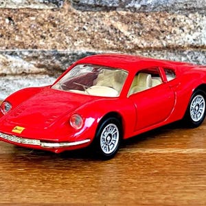 Ferrari Dino 246 GT , Vintage car model, diecast model car, 1:36 scale model car, old model car, diecast collectible item, Ferrari Dino