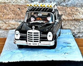 Mercedes 220 SE bleue – Voiture miniature 1/43