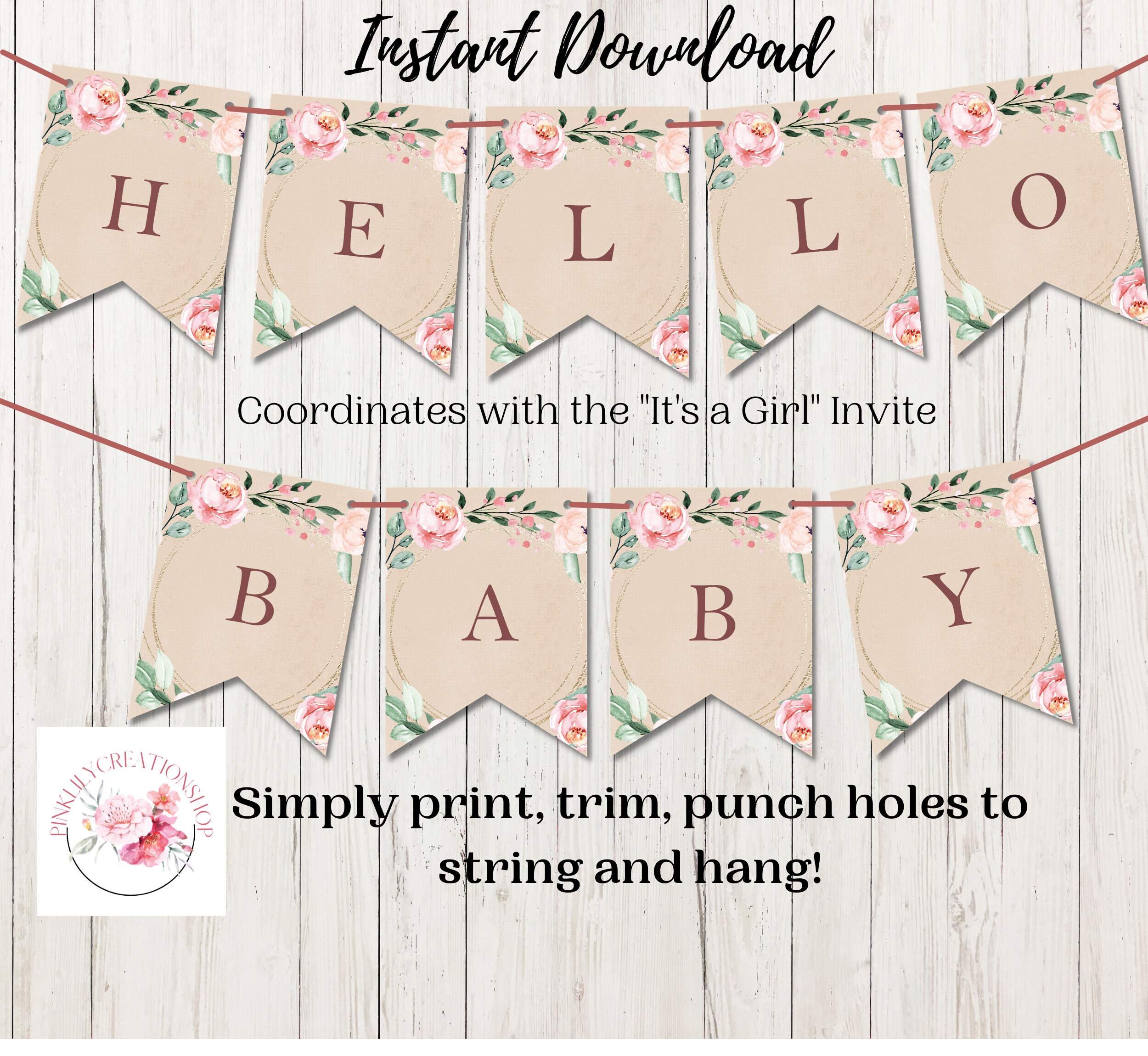 Printable Banner Template Editable Banner Printable Baby | Etsy
