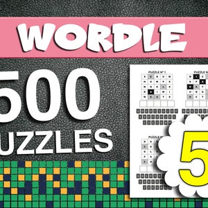 Wordle Challenge volume 5 , 500 puzzles with solution, Letter format.