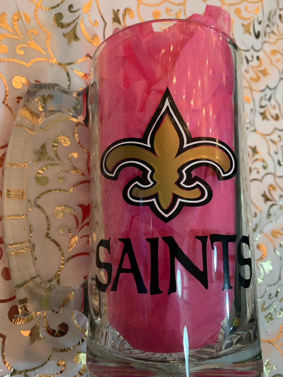 New Orleans Saints beer mug Etsy