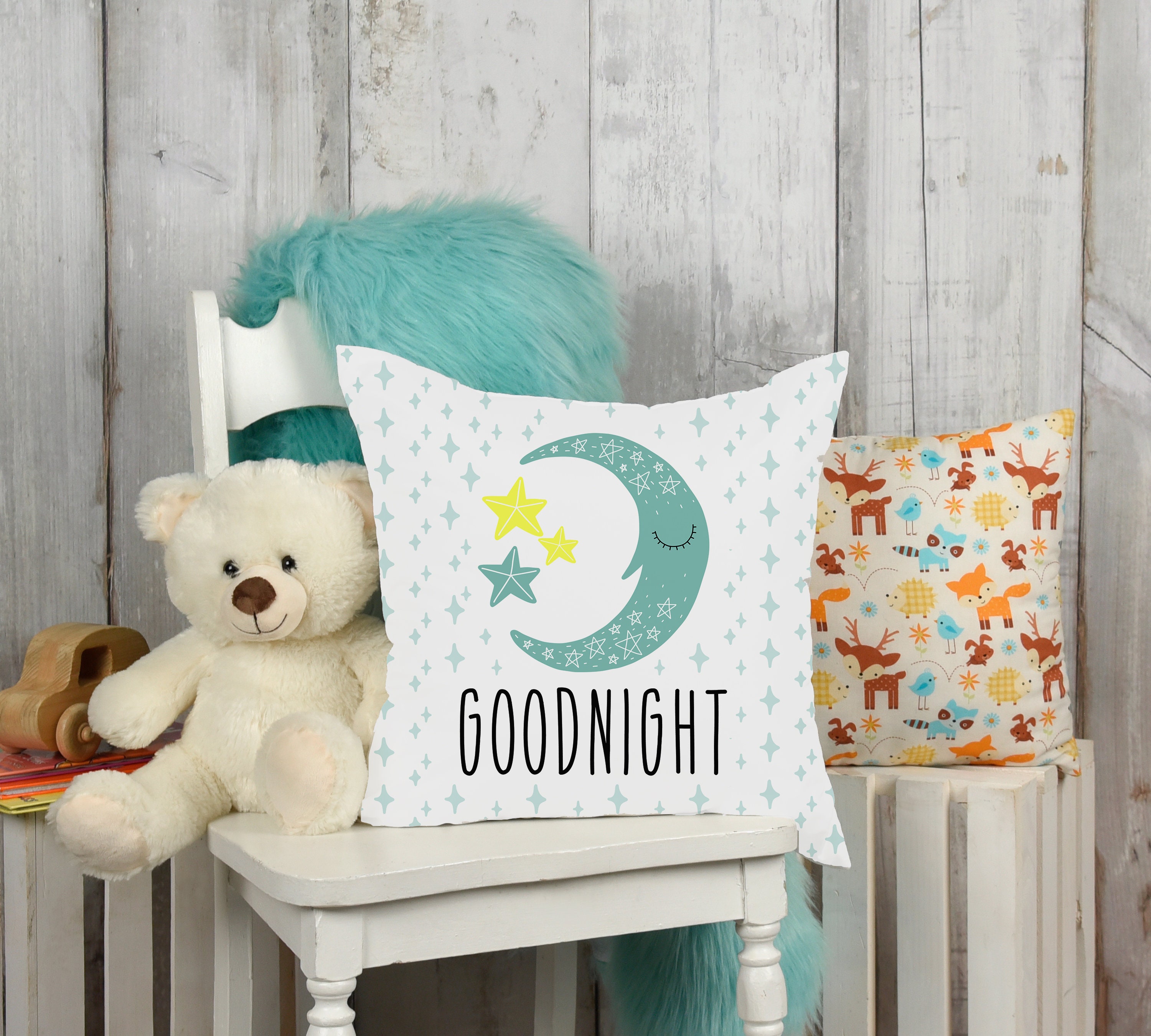 Goodnight Throw Pillow Decorative Pillow Moon Kids Throw Etsy
