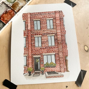 Custom Location Water Color Painting House, Apartment, Private Residence image 1