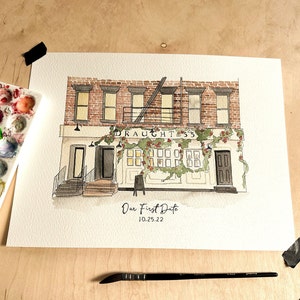 Custom Location Water Color Painting Bar, Restaurant image 2