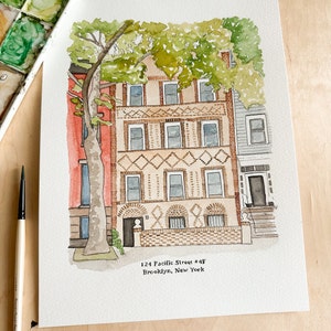 Custom Location Water Color Painting House, Apartment, Private Residence image 3