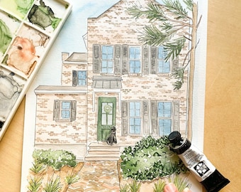Hand Painted House, Apartment, Private Residence - Custom Watercolor Painting