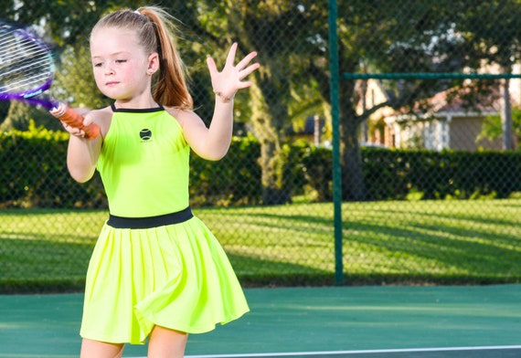 neon yellow tennis dress Tennis Dress Slim, UPF 50+ Protection, Size: M, Slim Cutout Back Tennis Dress, Anti-Heat Cooling Comfort, 4-Way Stretch, Smooth Hem, Anti-Pilling,