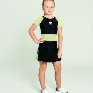 DeuceLuv / Girl's Black Modern Mesh Tennis Jurk
