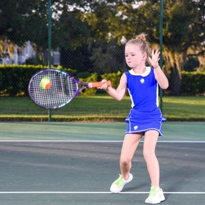 DeuceLuv/ Meisje Blue Collared Mouwloos Tennis shirt