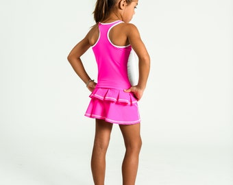 DeuceLuv/ Girl's Pink Racerback Tennis Tank Top